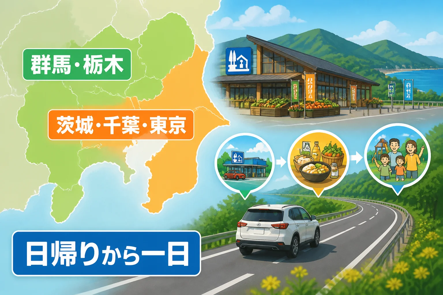 掲載施設の地域分布と滞在スタイルを直感的に伝えるため。
