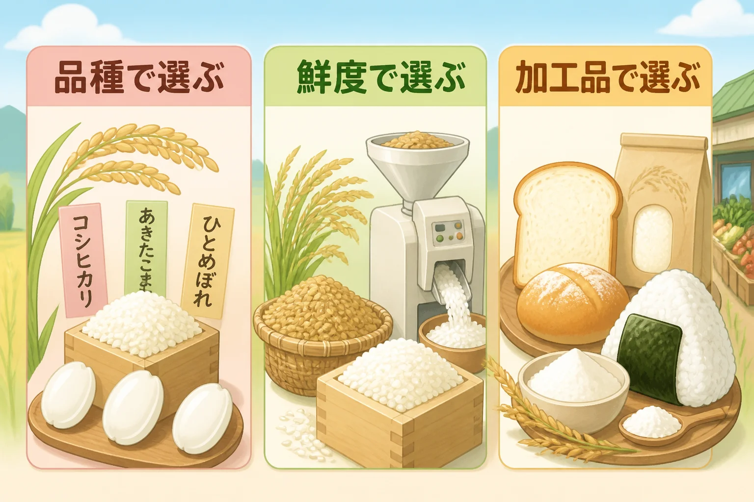 読者の購入目的別に施設の違いを直感的に伝える