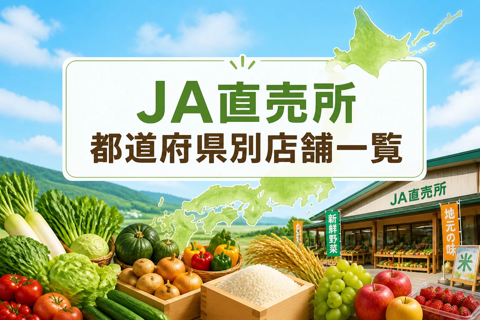 全国のJA直売所を都道府県別に探せる記事であることを一目で伝える。