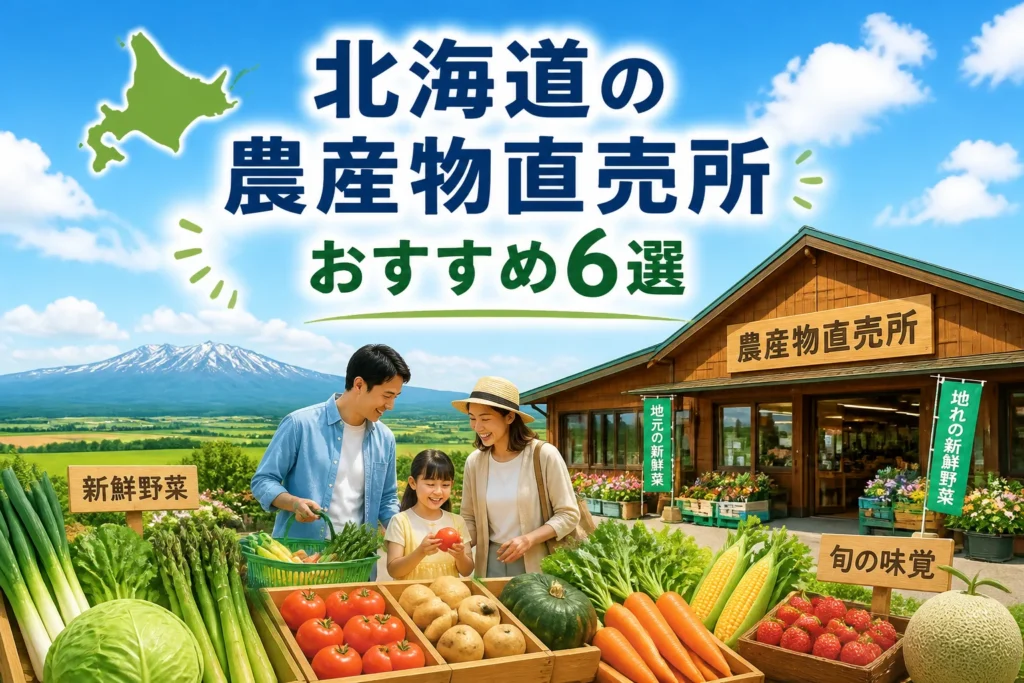 北海道の地域性と農産物直売所の記事内容を一目で伝えるため