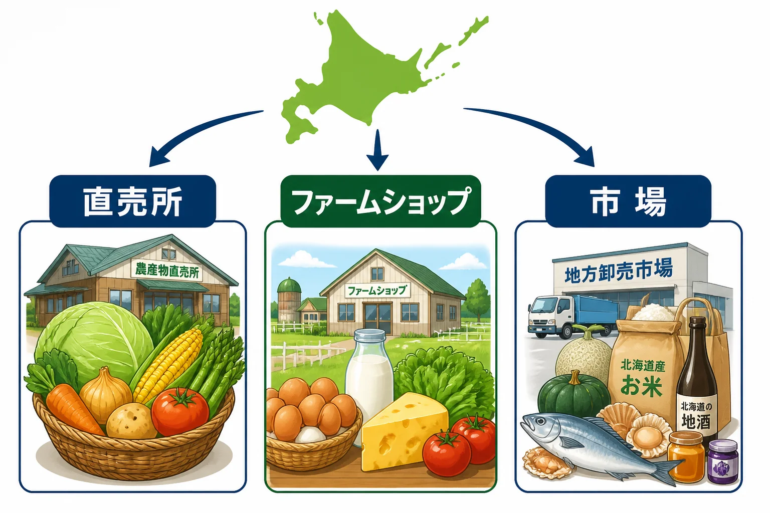 3種類の施設の違いを視覚的に整理するため