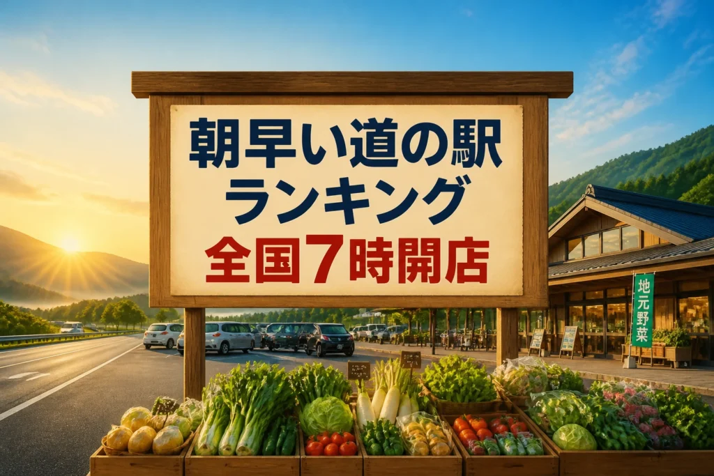 検索意図である朝早く営業する道の駅ランキングを一目で伝える