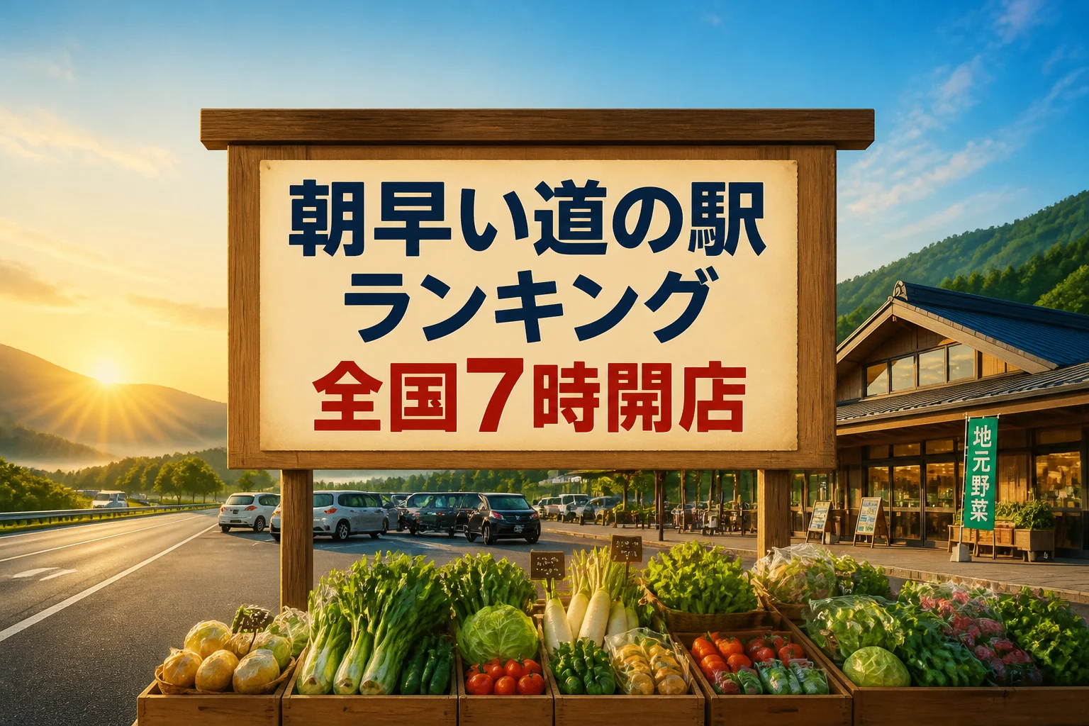 検索意図である朝早く営業する道の駅ランキングを一目で伝える