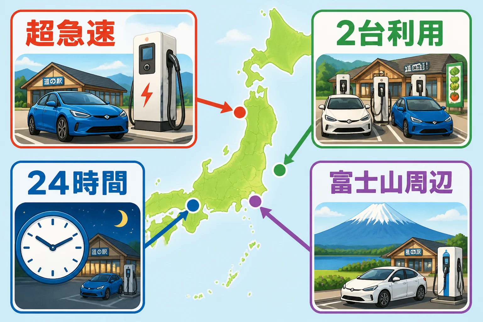 各施設の比較ポイントを直感的に把握させる