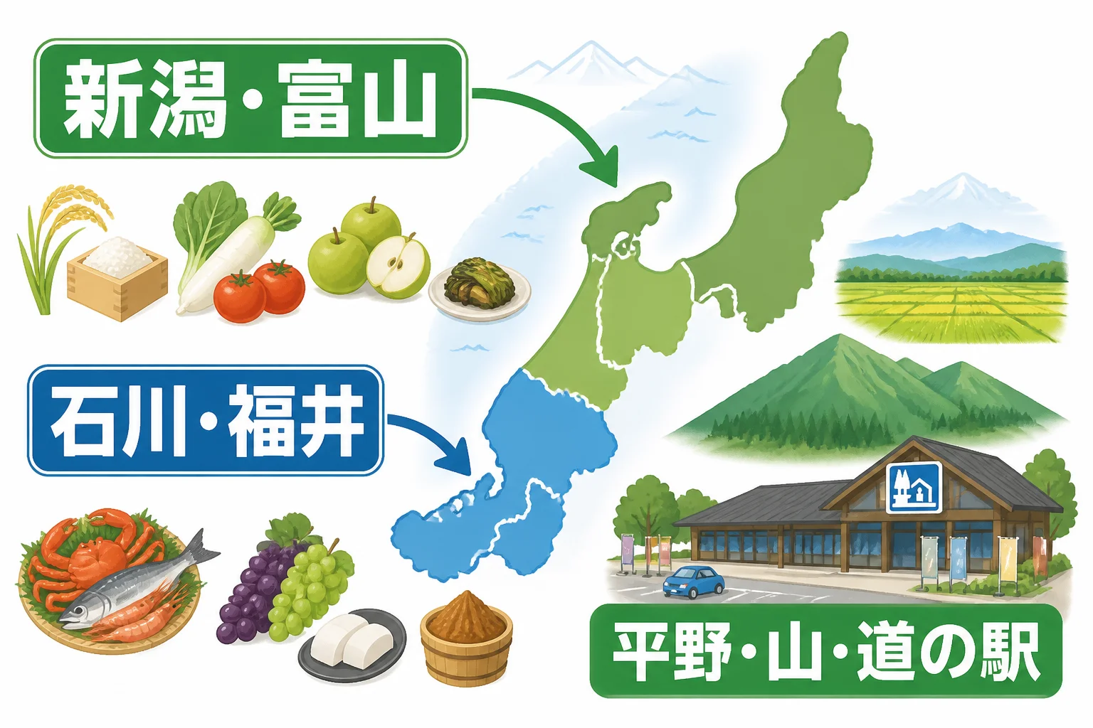 4県を対象にする記事の範囲と選び方を視覚化する