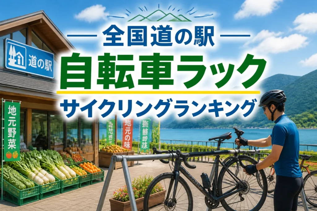全国ランキングと自転車向け道の駅という記事テーマを一目で伝える