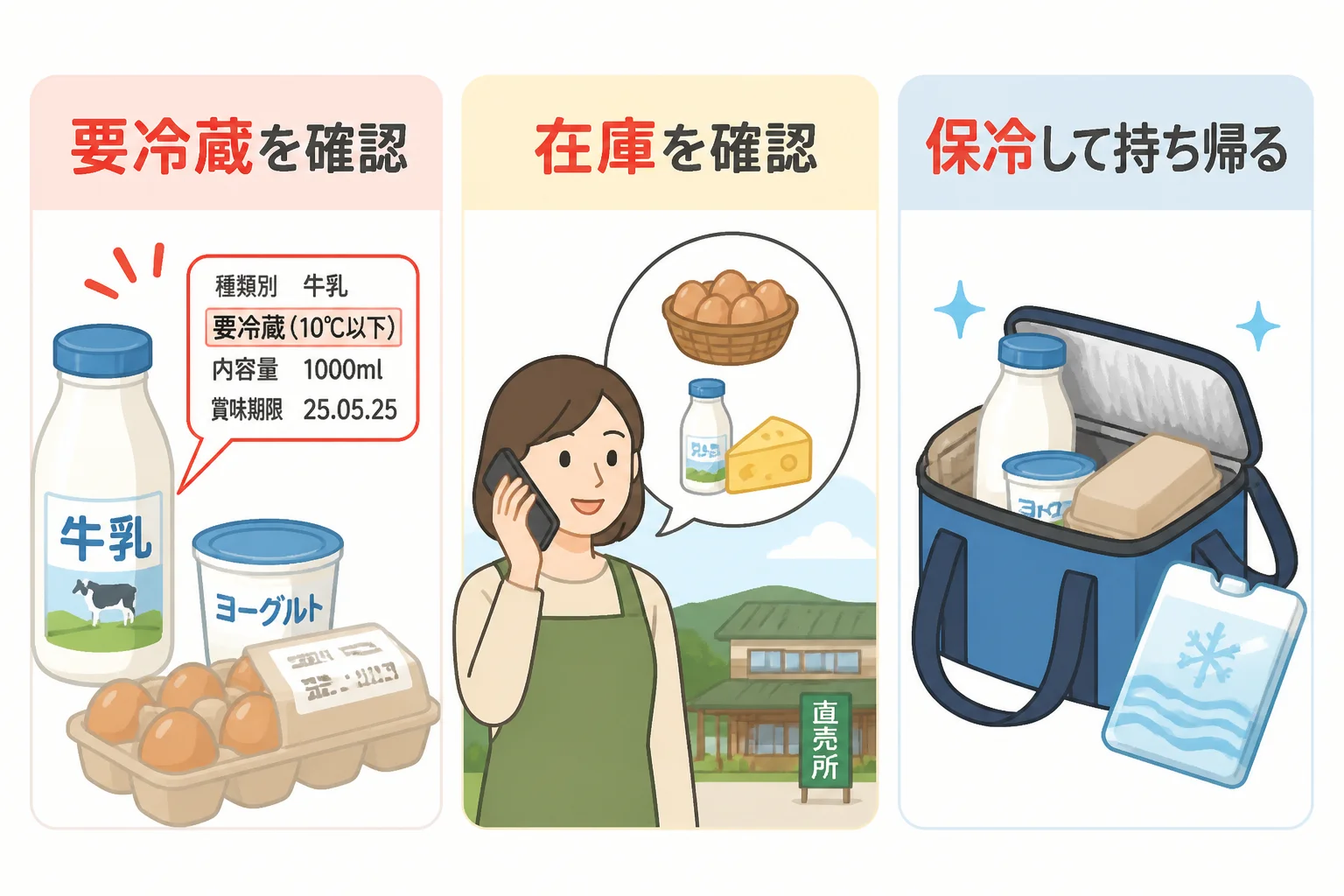 訪問前に確認すべき保存・在庫・持ち帰りの注意を整理する。