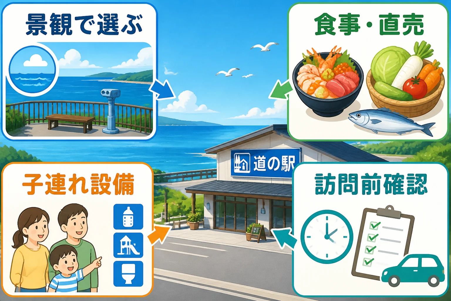 景観以外の比較軸と訪問前の確認事項を整理するため。