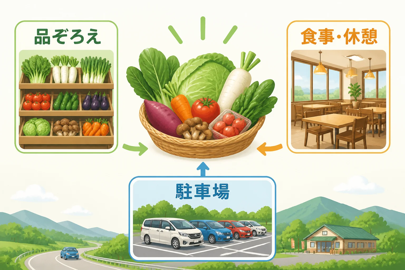 施設比較の視点を短時間で理解できるようにする