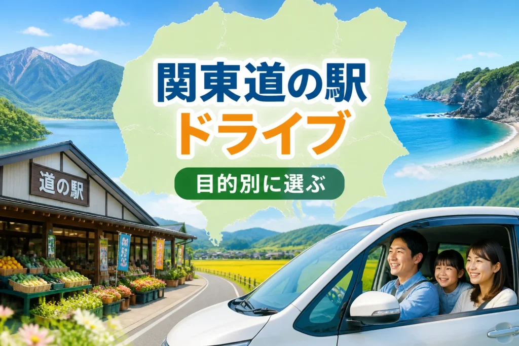 関東の道の駅をドライブ先として比較する記事だと一目で伝えるため。