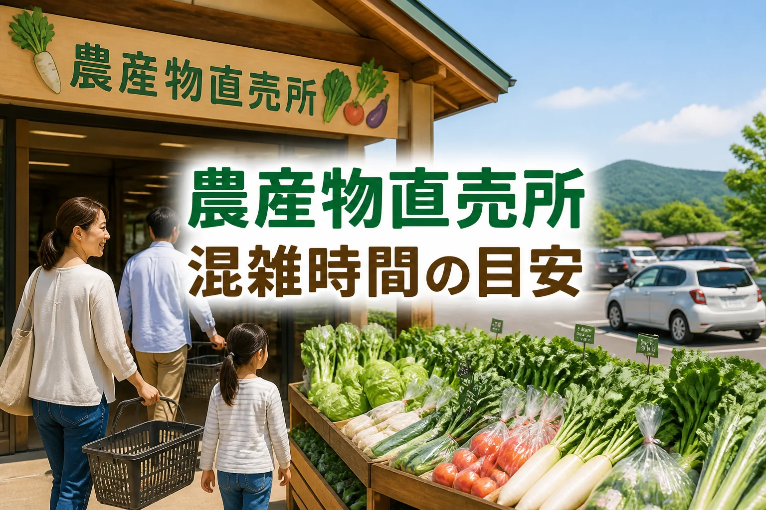 検索テーマである農産物直売所と混雑時間を一目で伝えるため