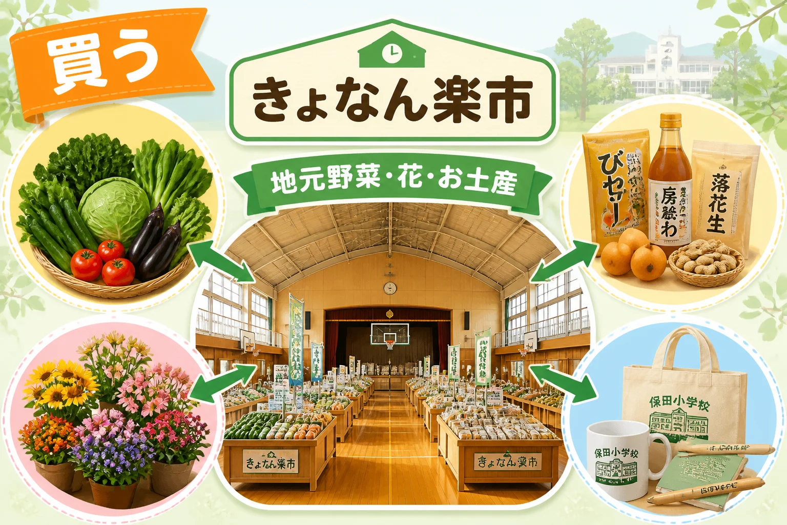 直売所の品ぞろえと施設独自のお土産を視覚化するため