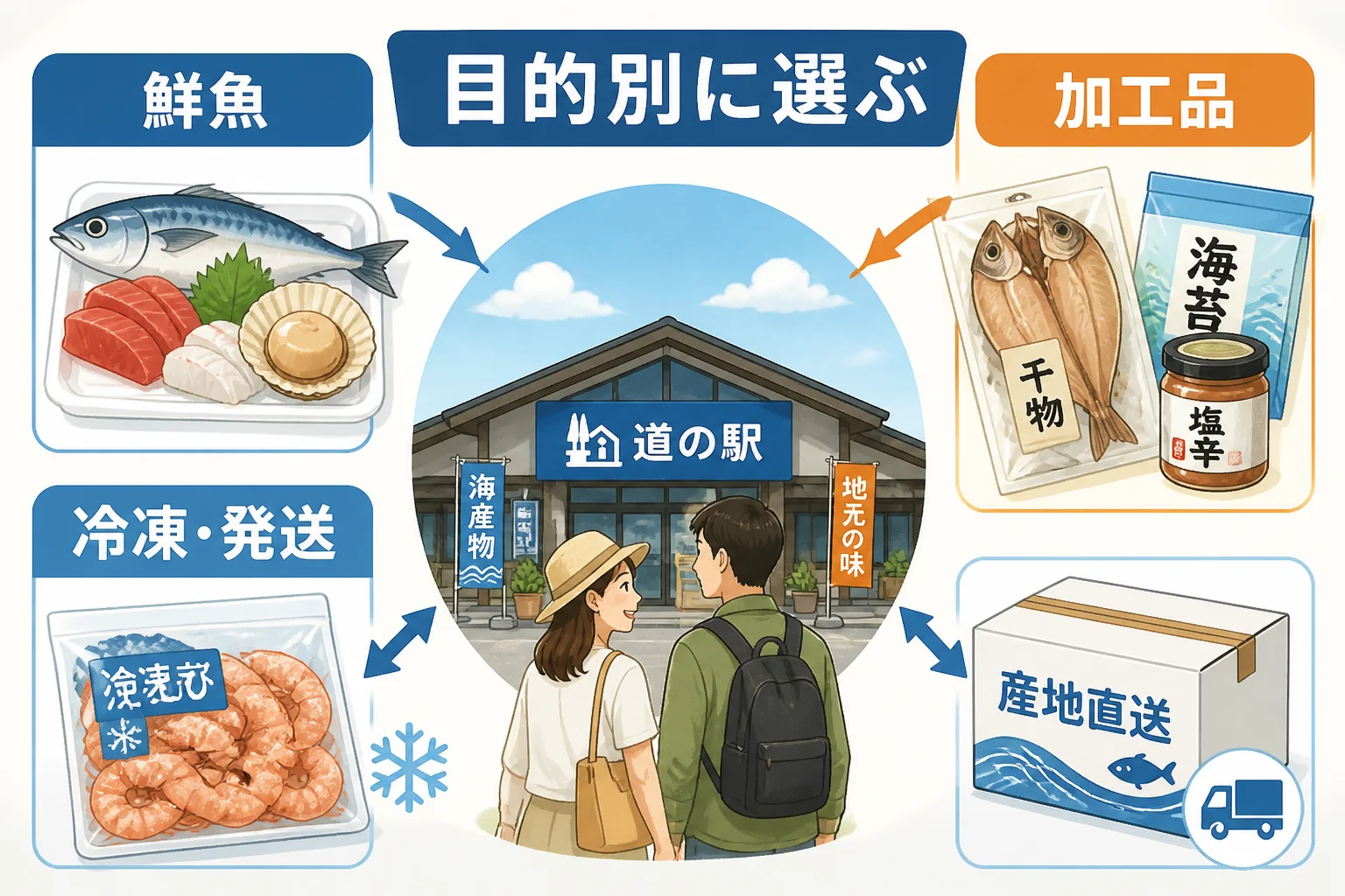 読者が自分の購入目的から施設を選べるようにする。