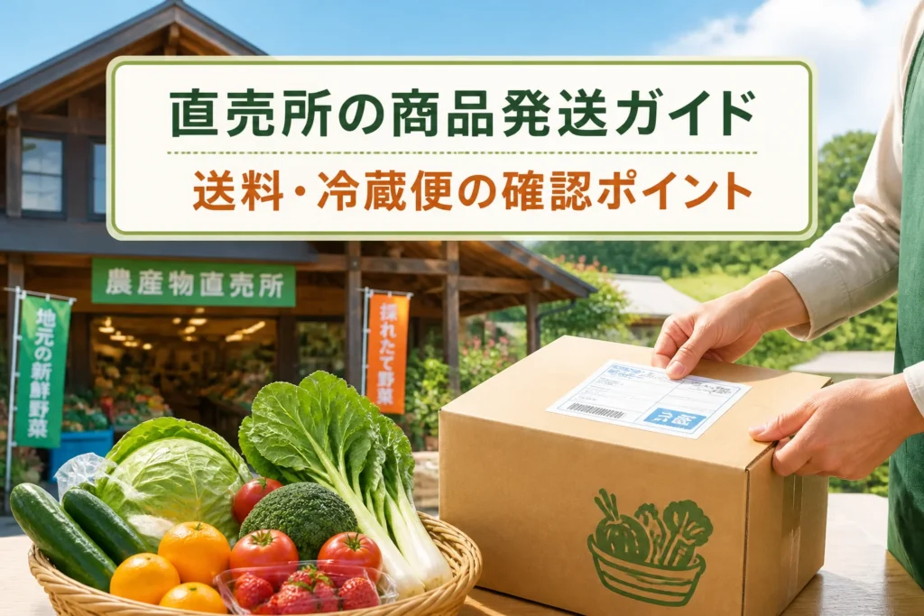 記事テーマである直売所商品の発送方法を一目で伝えるため