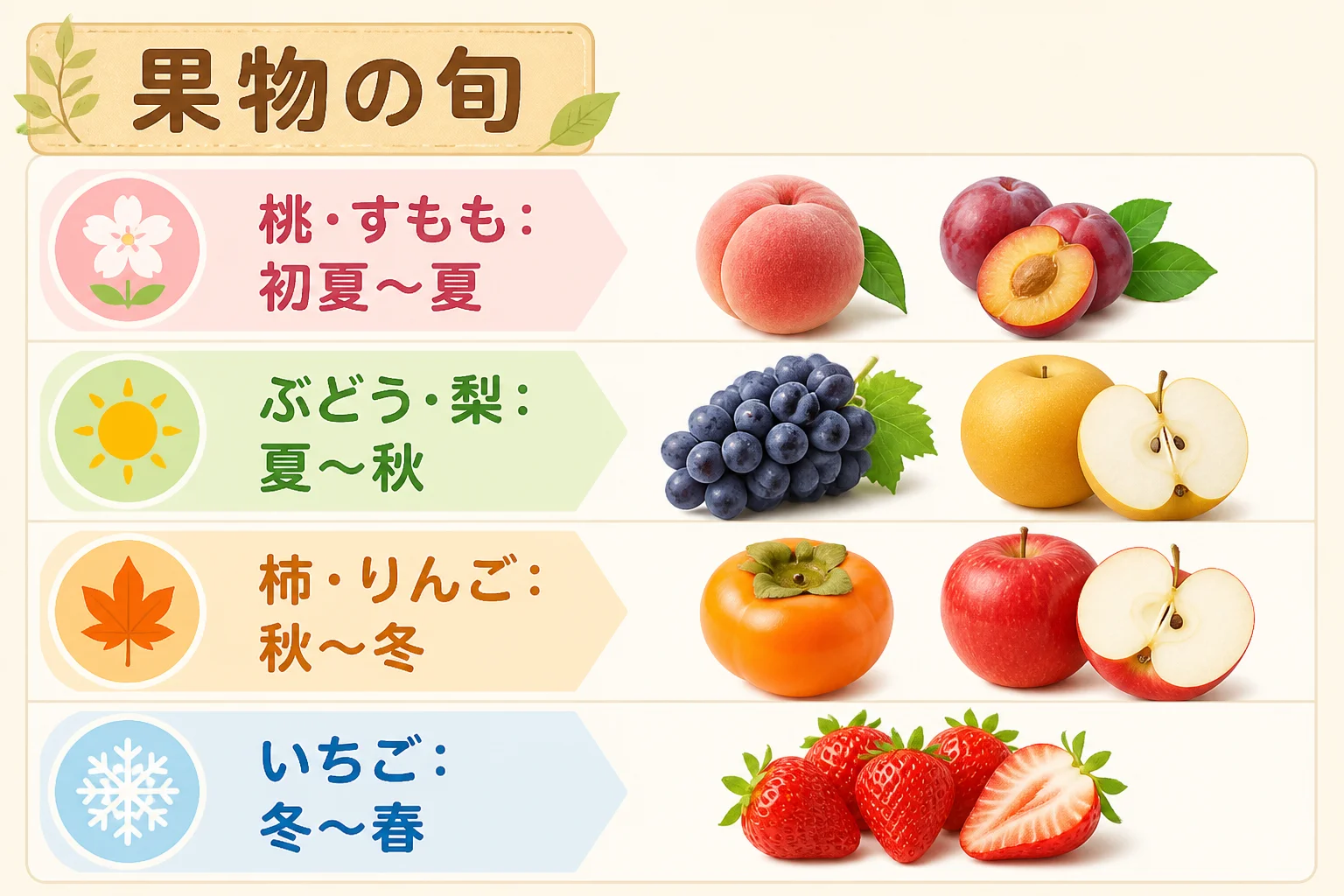 品種と販売時期を分けて整理する記事補足図解。