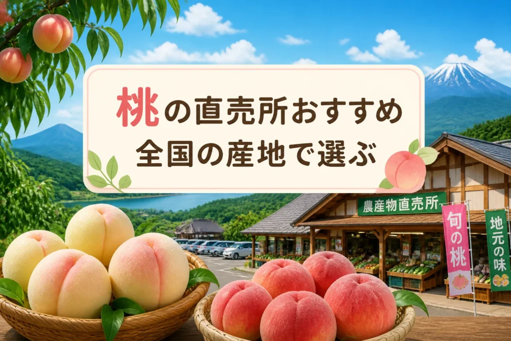 検索結果やSNSで、桃・直売所・全国の地域まとめであることを一目で伝える