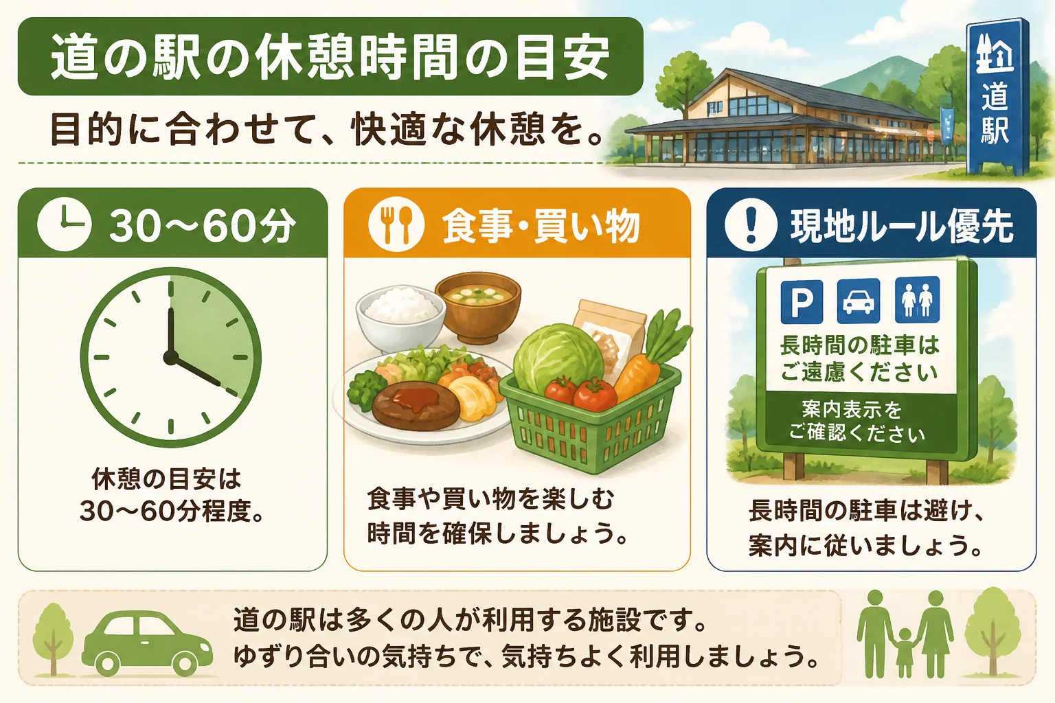 食事・買い物を含む滞在と注意点を整理するため