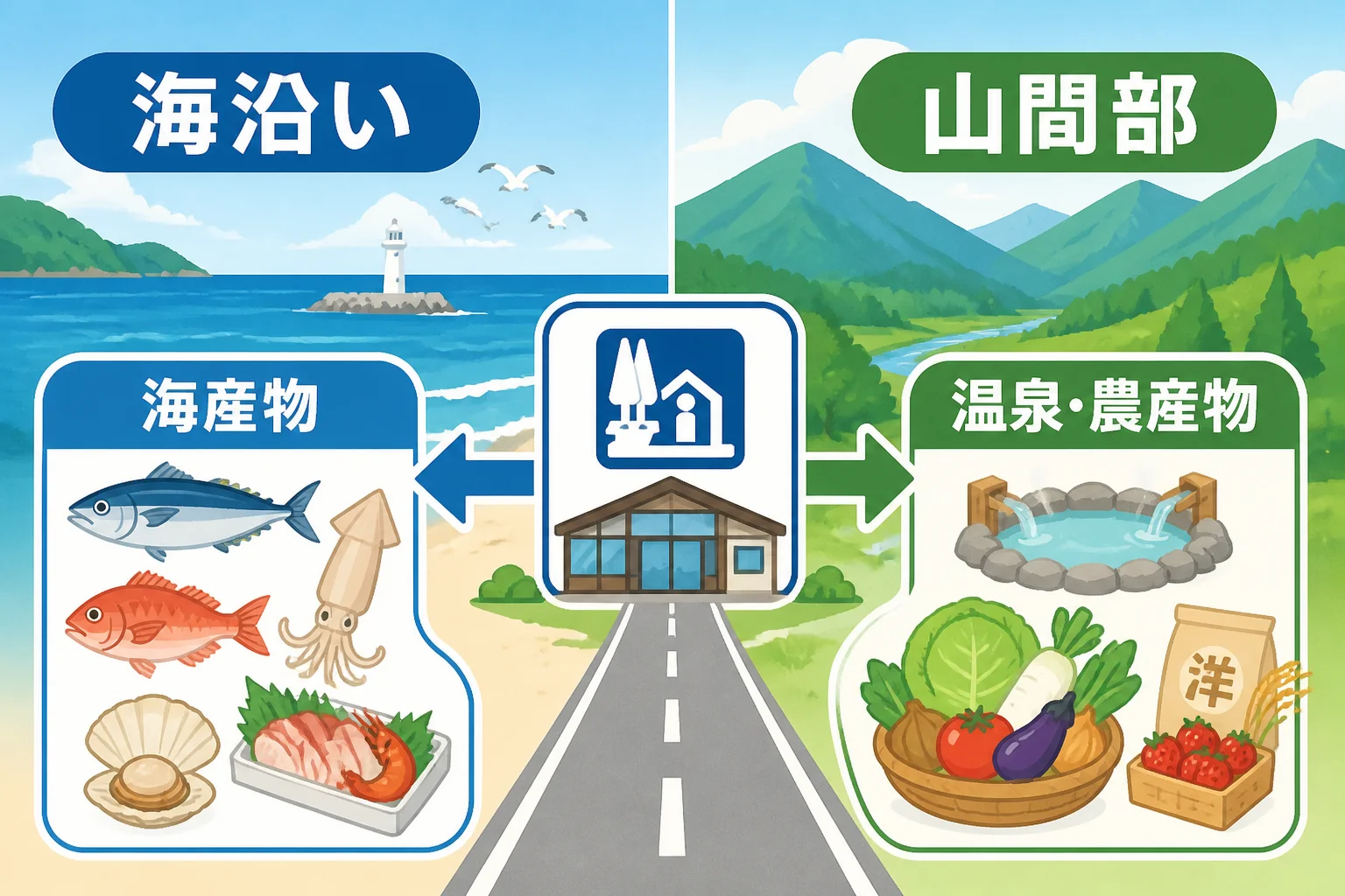 立地による選び方を直感的に示す