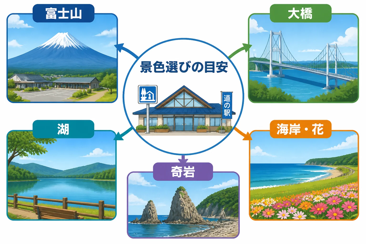 読者が自分の見たい景色から施設を選べるようにする