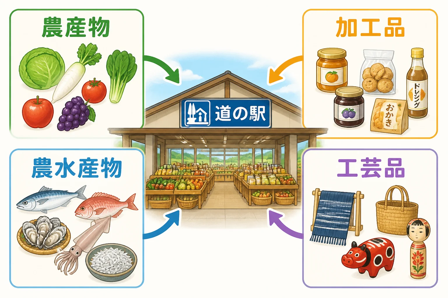 比較対象となる地域産品の分類を視覚的に示すため