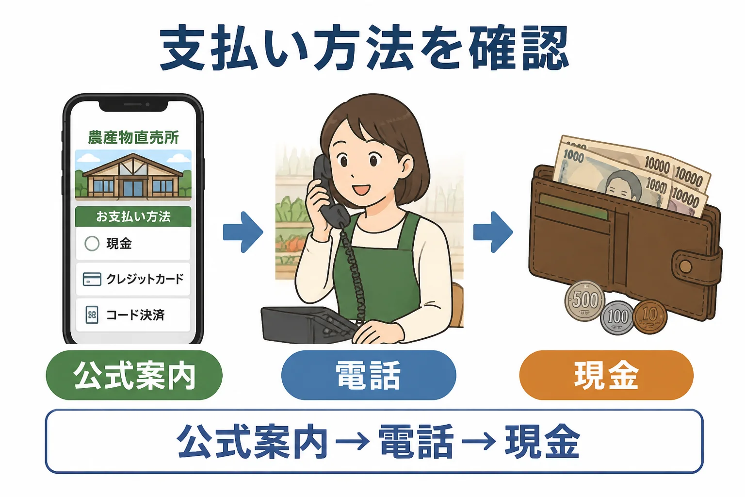 事前確認の具体的な流れを視覚化する