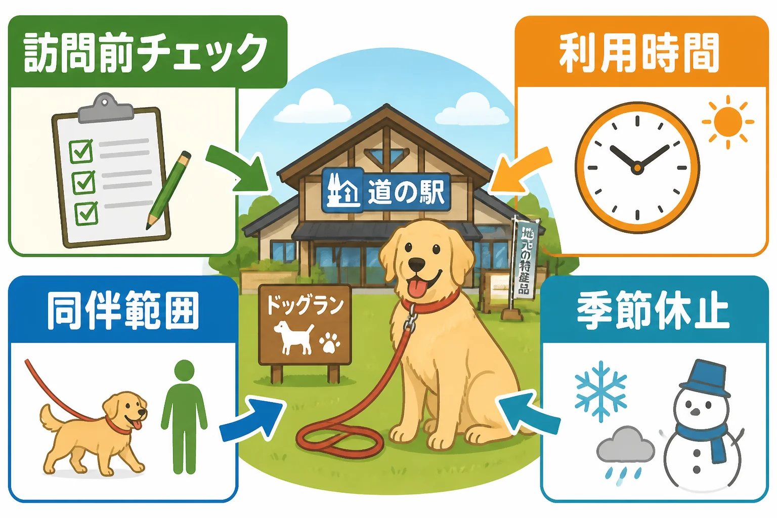 施設ごとに異なる利用条件を訪問前に確認する重要性を伝える。