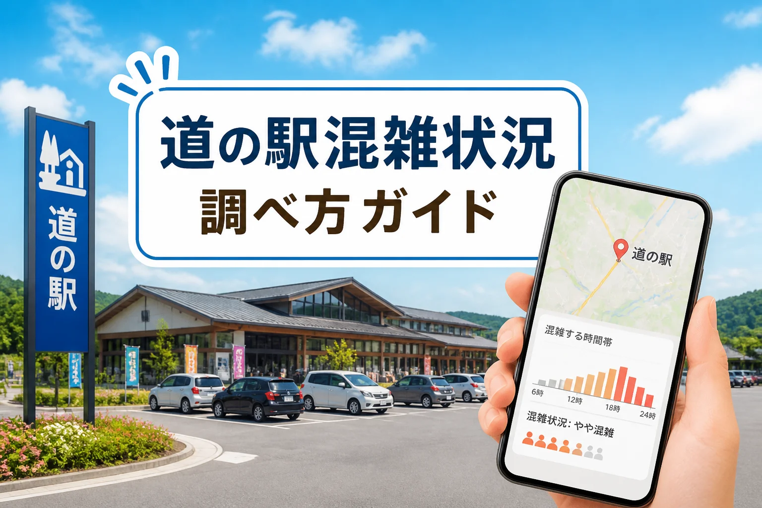 検索意図である道の駅の混雑確認方法を一目で伝える