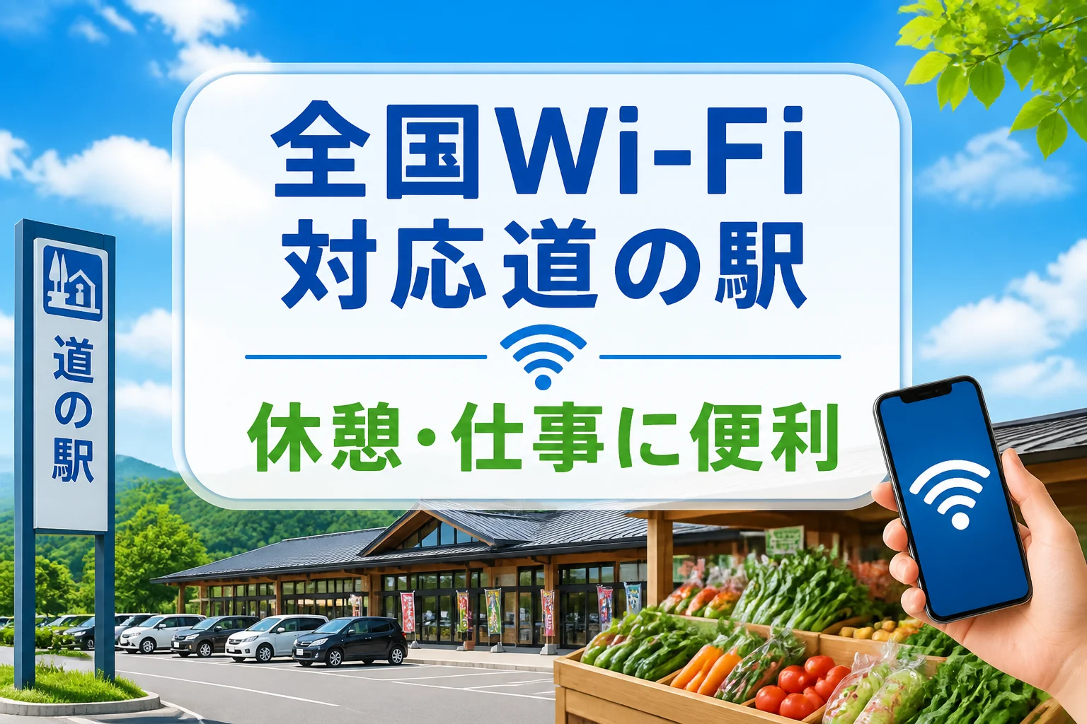 全国のWi-Fi対応道の駅を比較する記事の主題を一目で伝える。