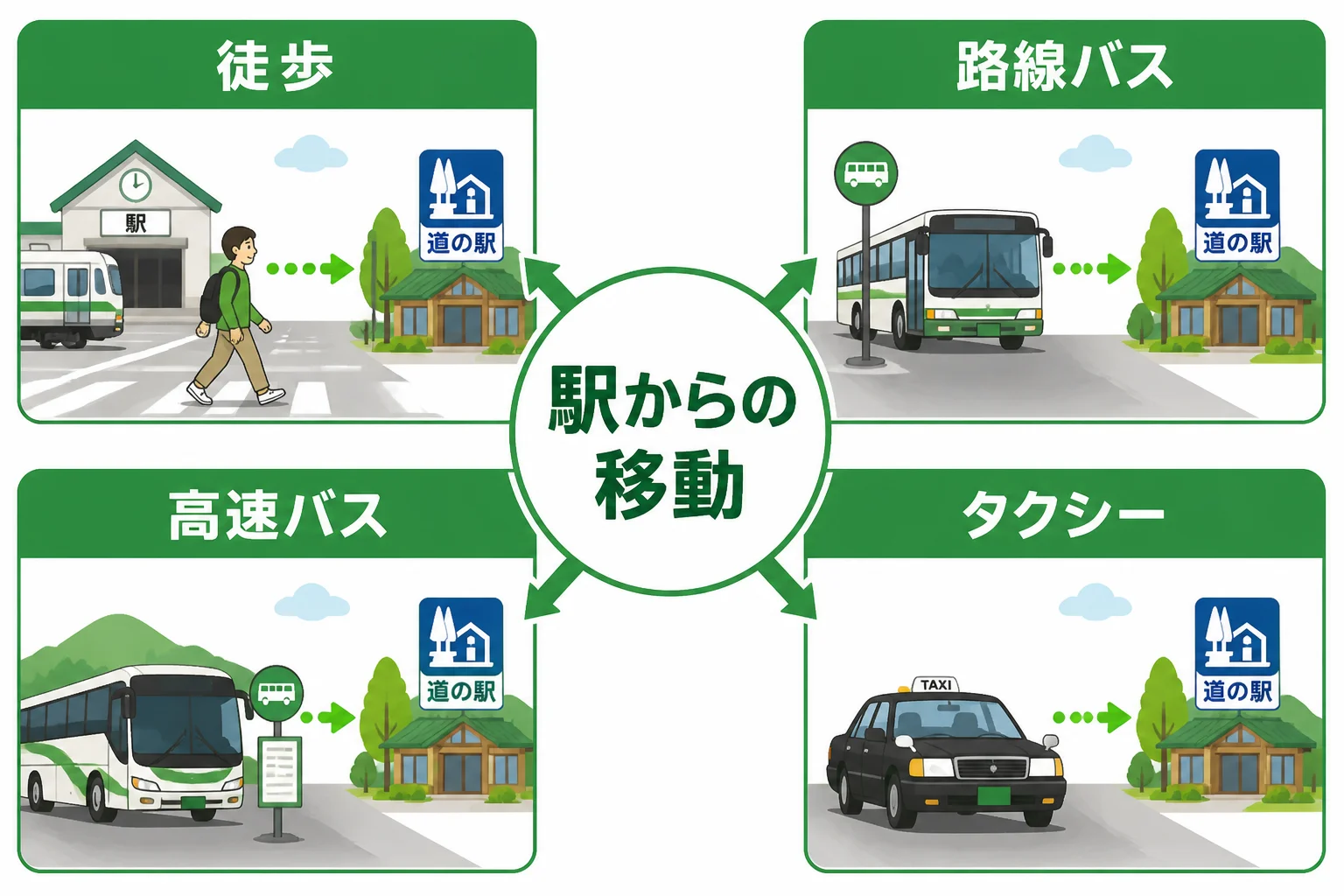 電車で行ける道の駅の選び方を視覚化する