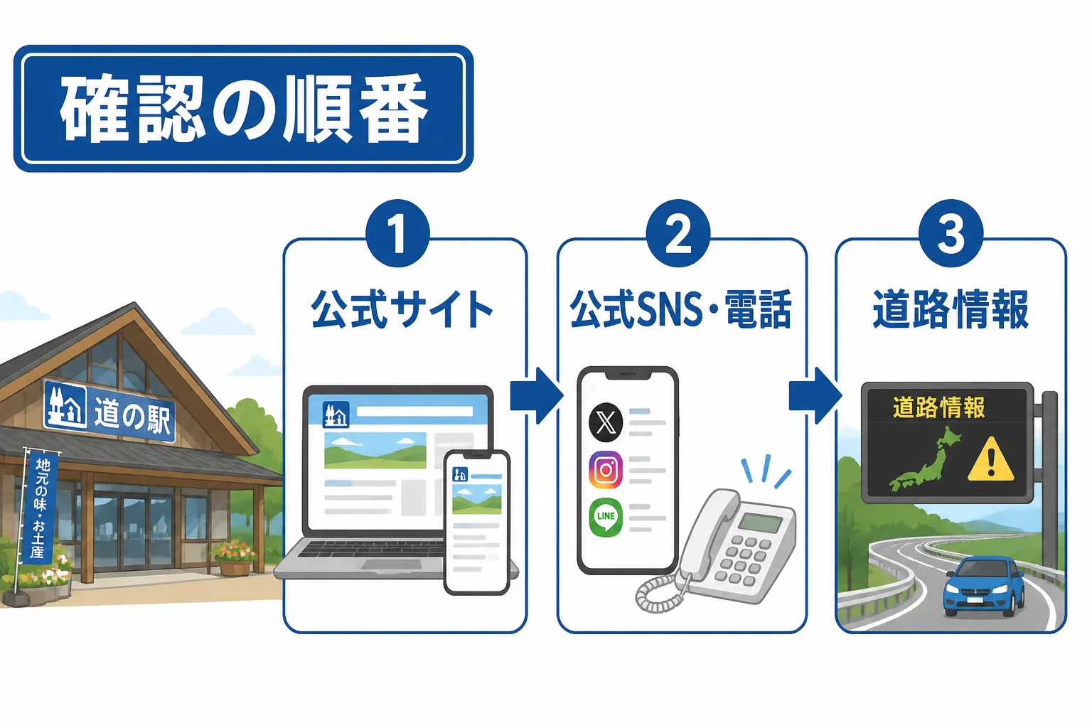 情報源を確認する順番を視覚的に整理するため