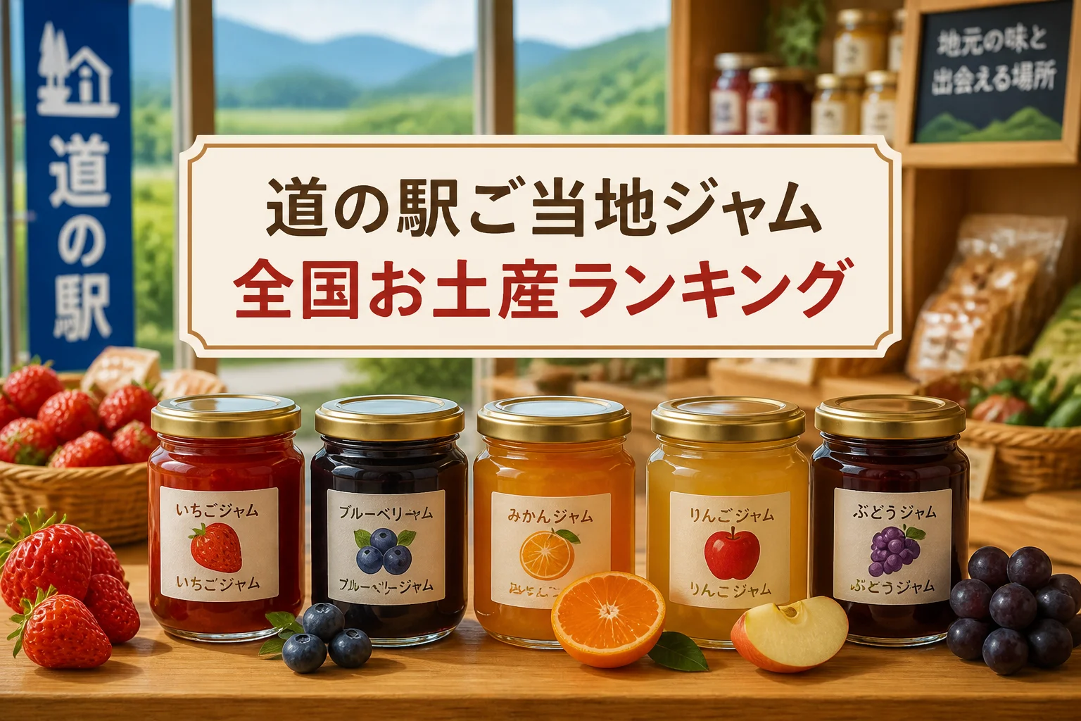 検索結果やSNSで、道の駅・ご当地ジャム・ランキング記事であることを一目で伝える。