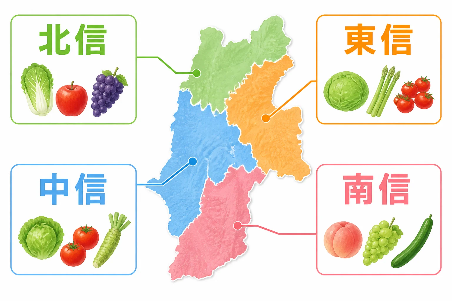 県内のエリア別傾向を視覚的に整理する図解