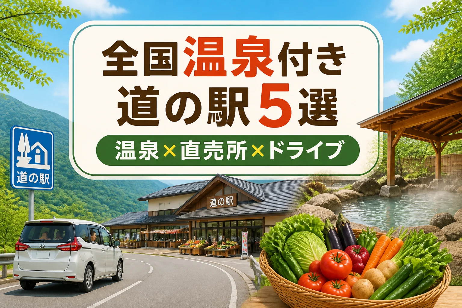 全国の温泉付き道の駅ランキングであることを視覚的に伝える