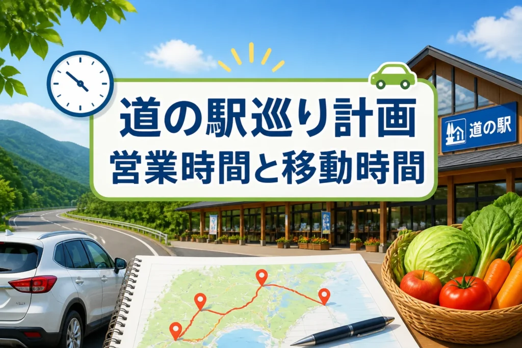 記事の主題である道の駅巡りの計画方法を一目で伝える