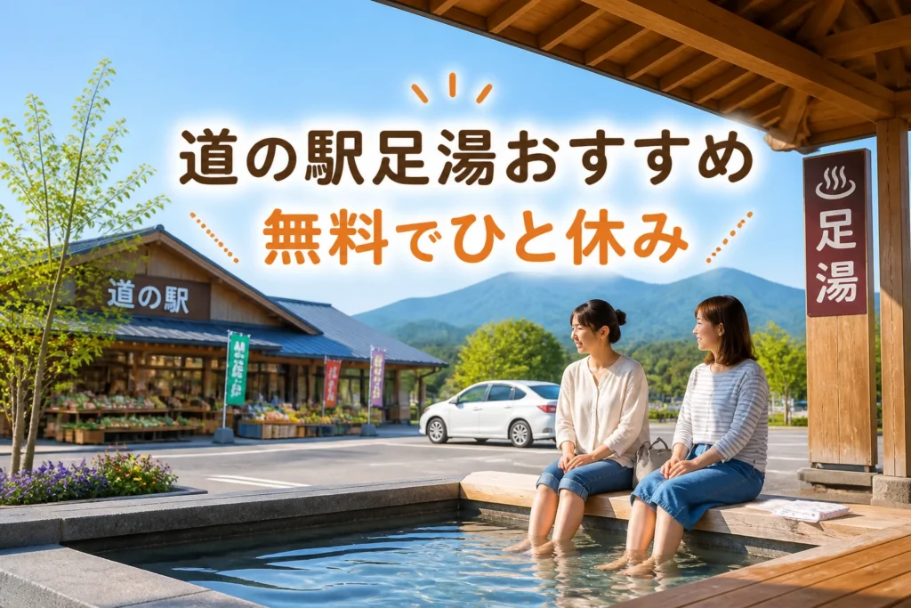 記事テーマと無料足湯の魅力を一目で伝える