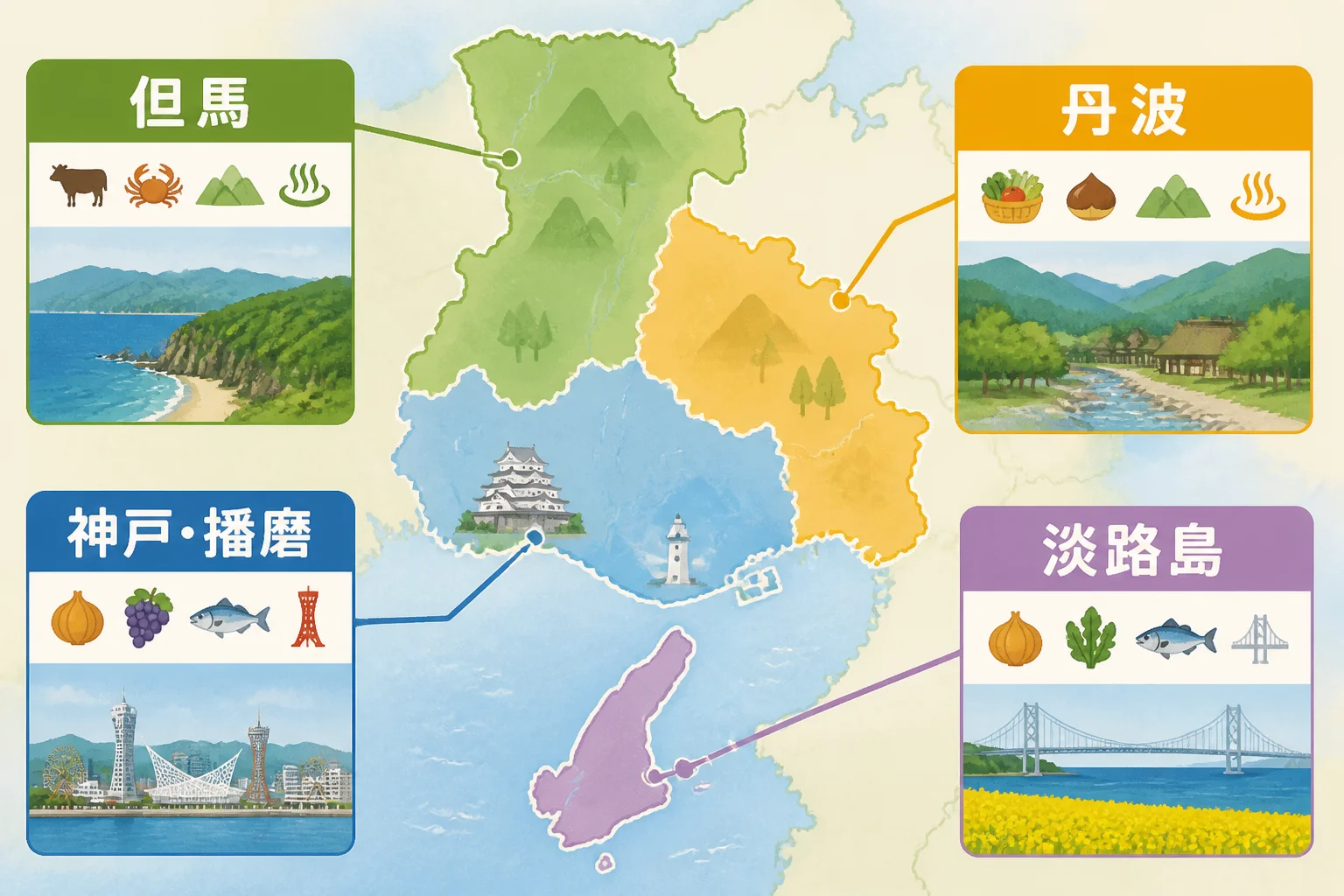 地域別の特色を視覚的に比較する