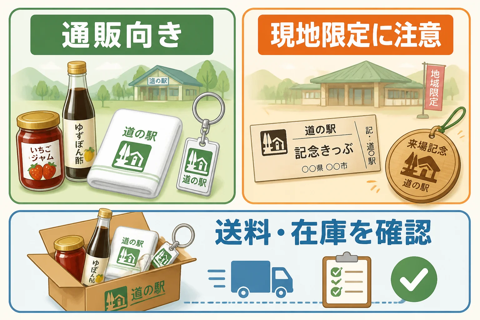通販商品と現地限定商品の違い、確認事項を整理する