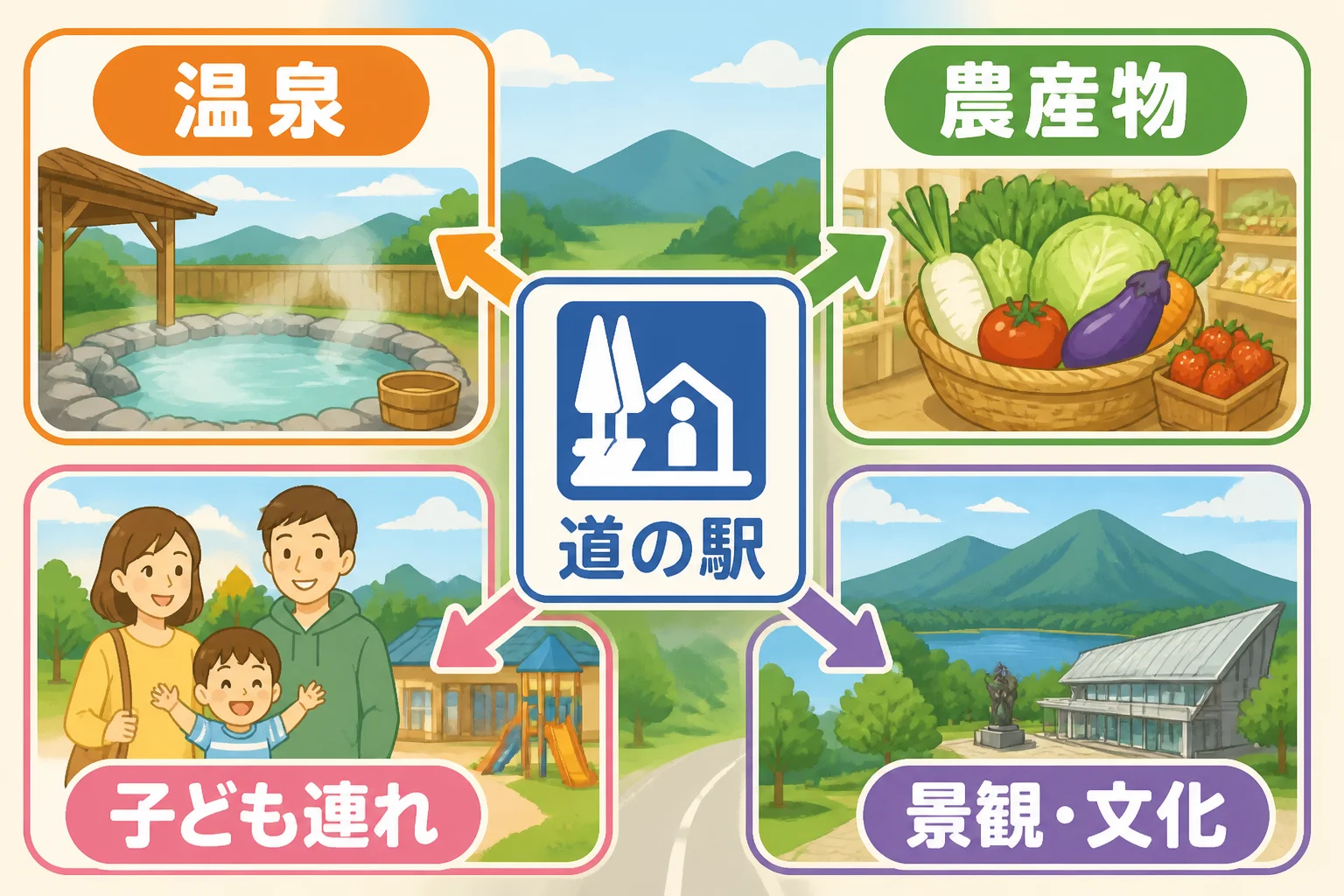 読者が自分の目的に合う道の駅を選べるようにする