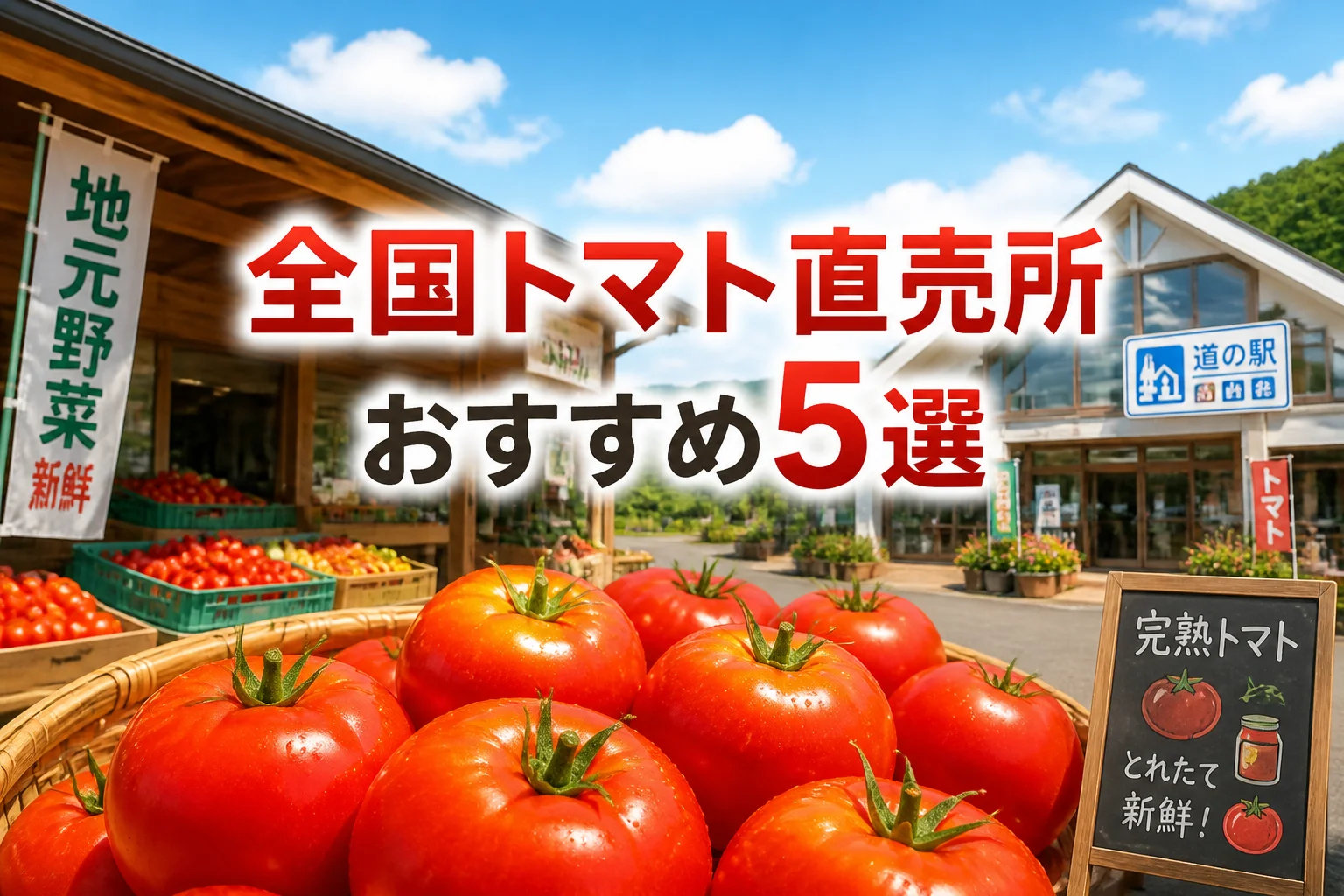 全国のトマト直売所を目的別に比較する記事であることを伝える