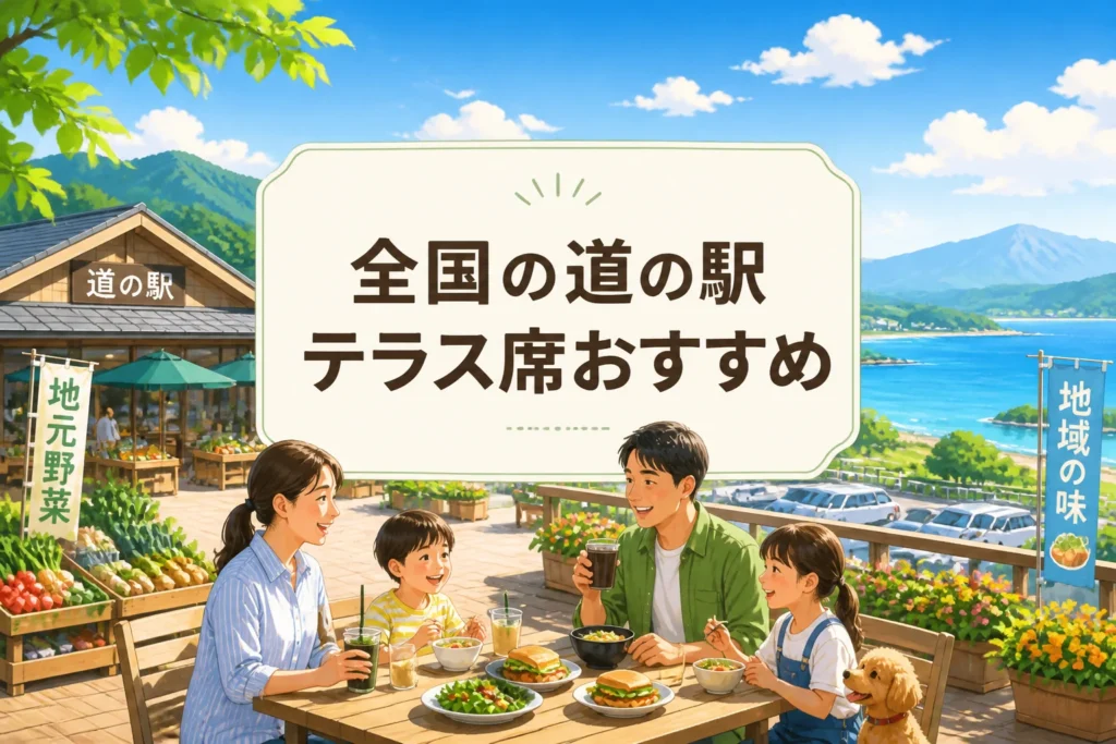 全国の道の駅とテラス席特集であることを一目で伝える