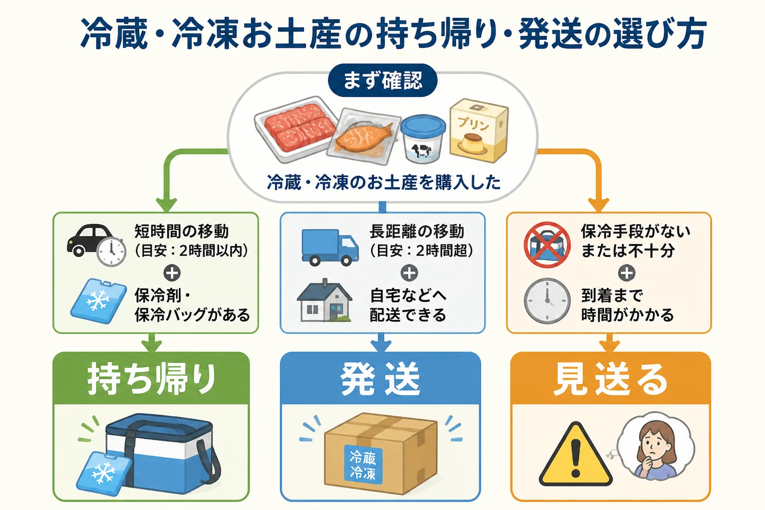 状況別の選択基準を直感的に示す