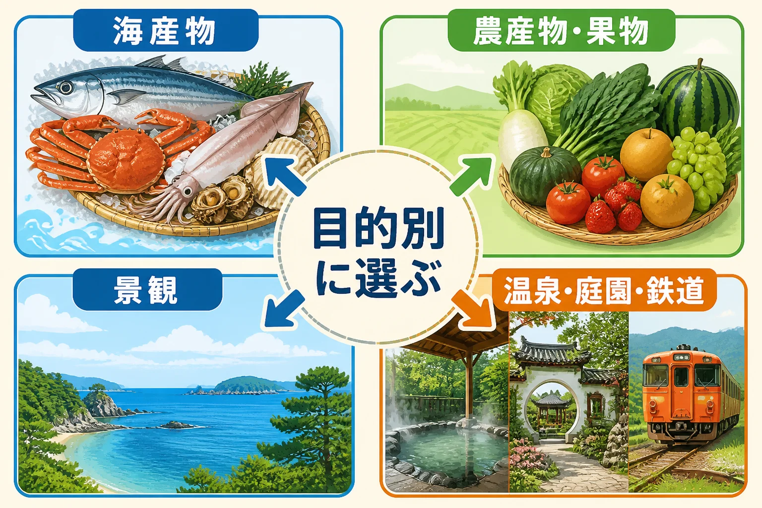 読者が自分の旅行目的に合う道の駅を選びやすくする。