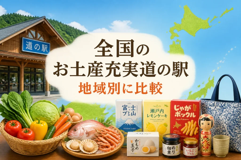 全国の道の駅とお土産比較の記事テーマを一目で伝える