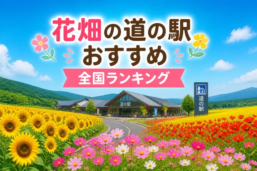 花畑と道の駅を探している検索ユーザーに記事テーマとランキング形式を一目で伝える