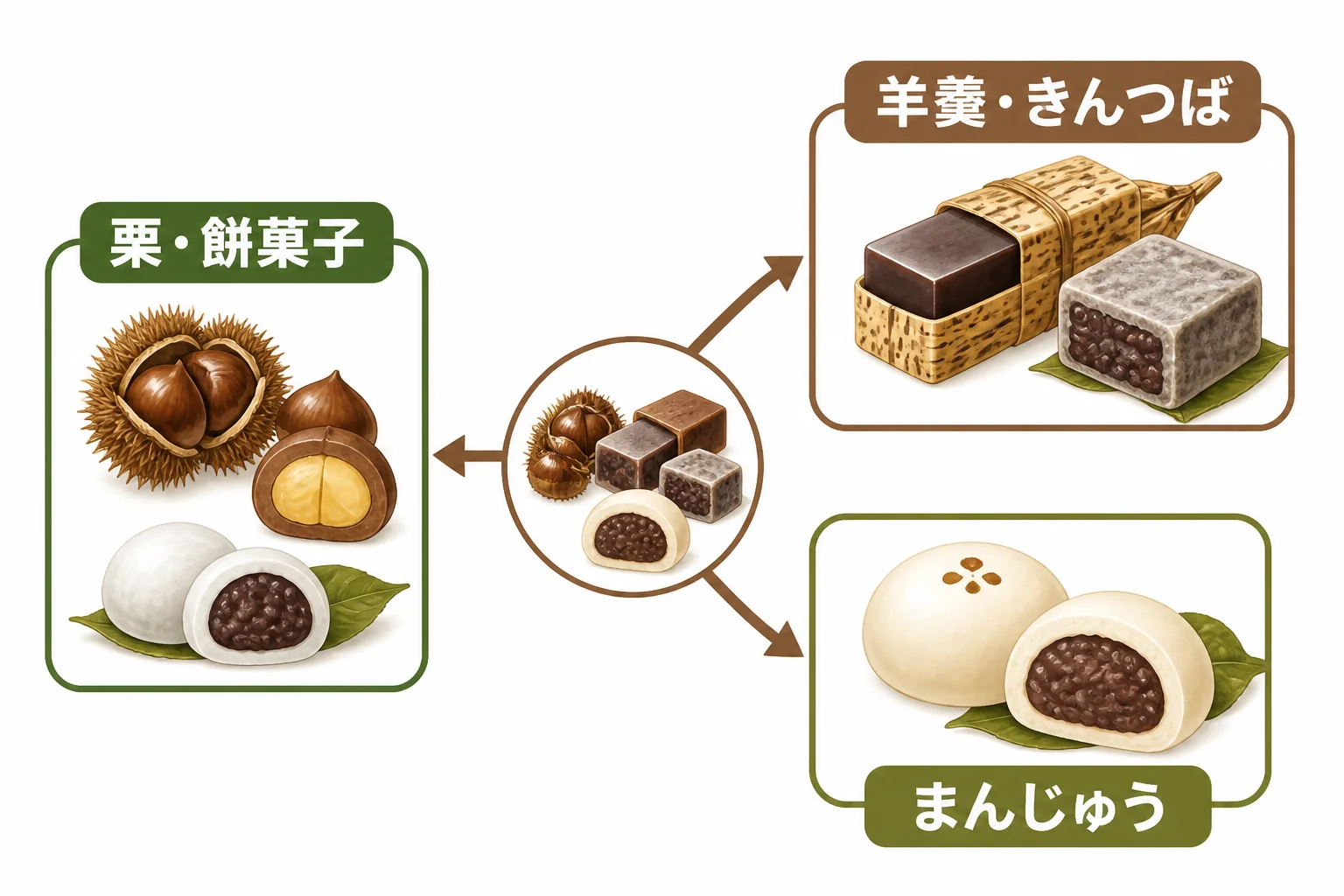ランキングで扱う和菓子の種類を直感的に理解してもらう。