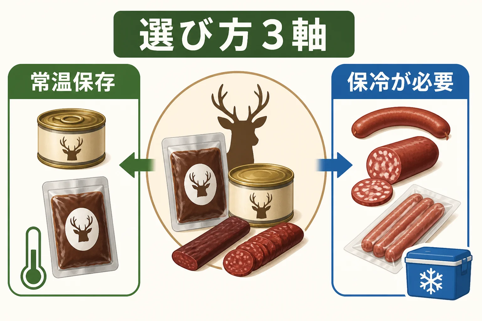 常温品と冷蔵系商品の違いを視覚化する