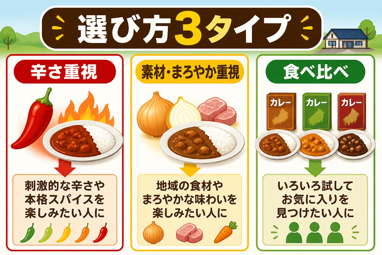 読者が自分の目的に合う商品を選ぶ基準を直感的に理解できるようにする。