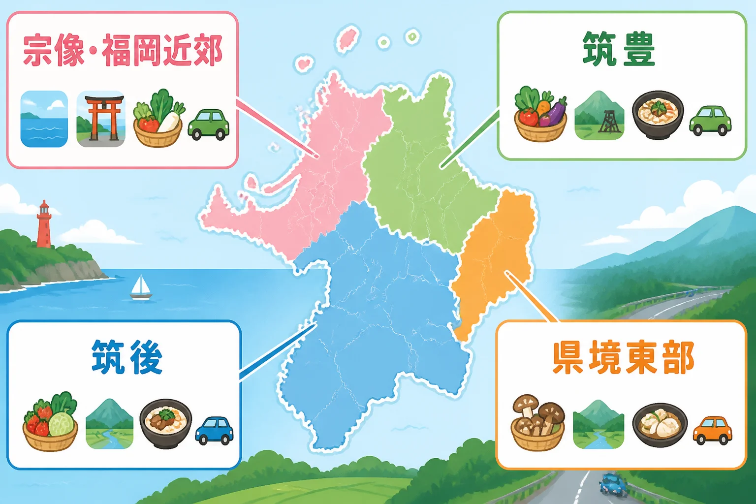 17駅の地域分布と、エリアごとの特色を理解しやすくする