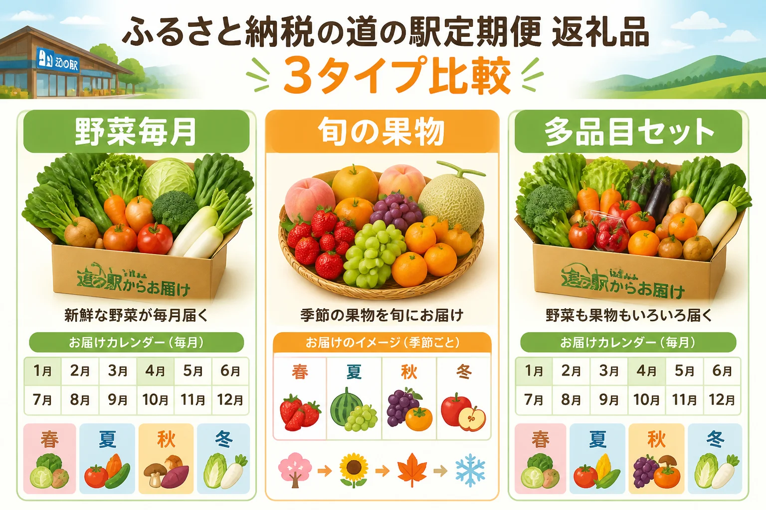 返礼品のタイプ別選択を補助する
