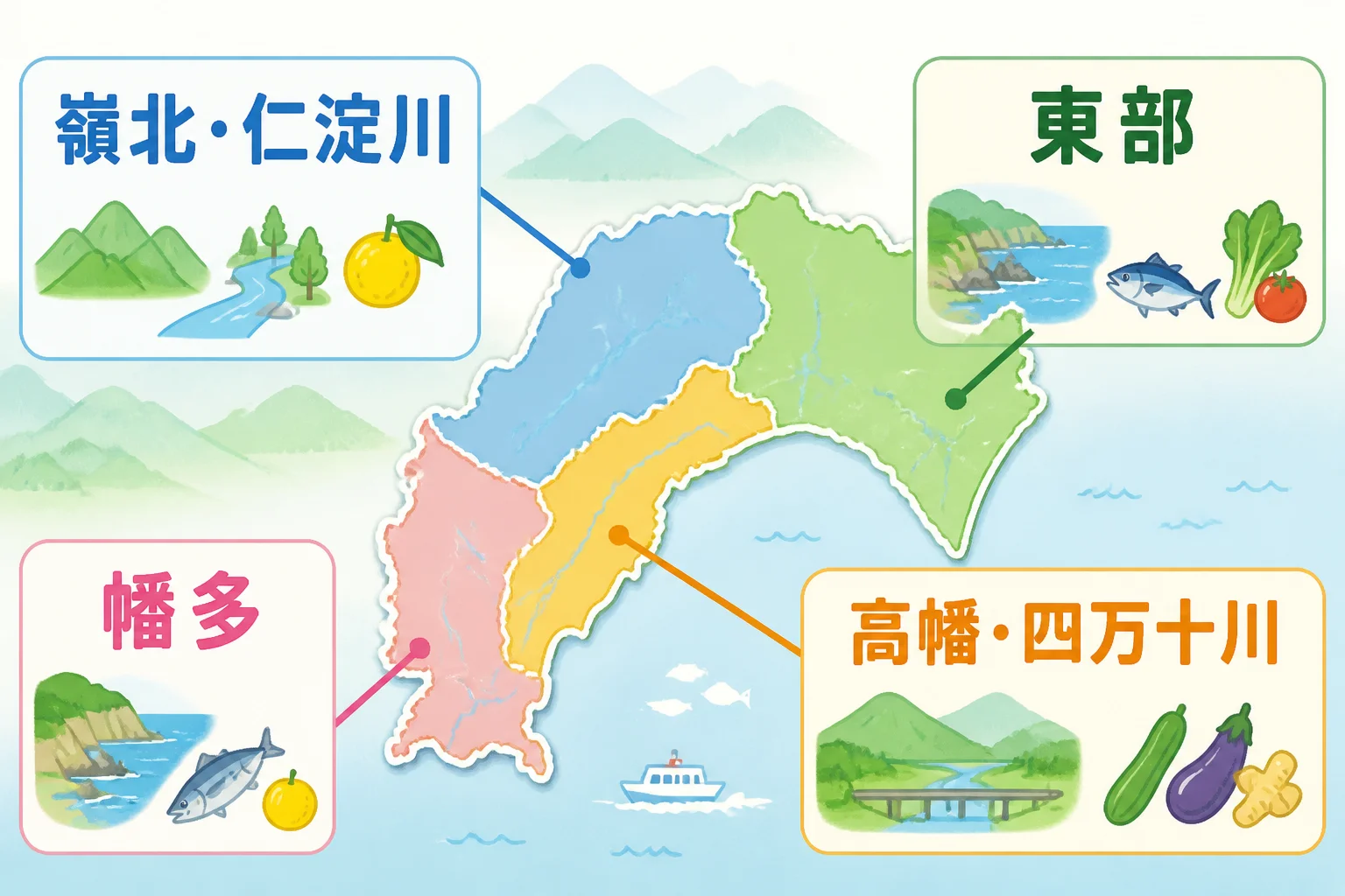 26施設をエリア別に探すための位置関係を視覚化する。